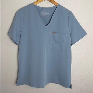 FIGS Women’s Catarina One-Pocket Scrub Top Dusty Blue Limited Edition